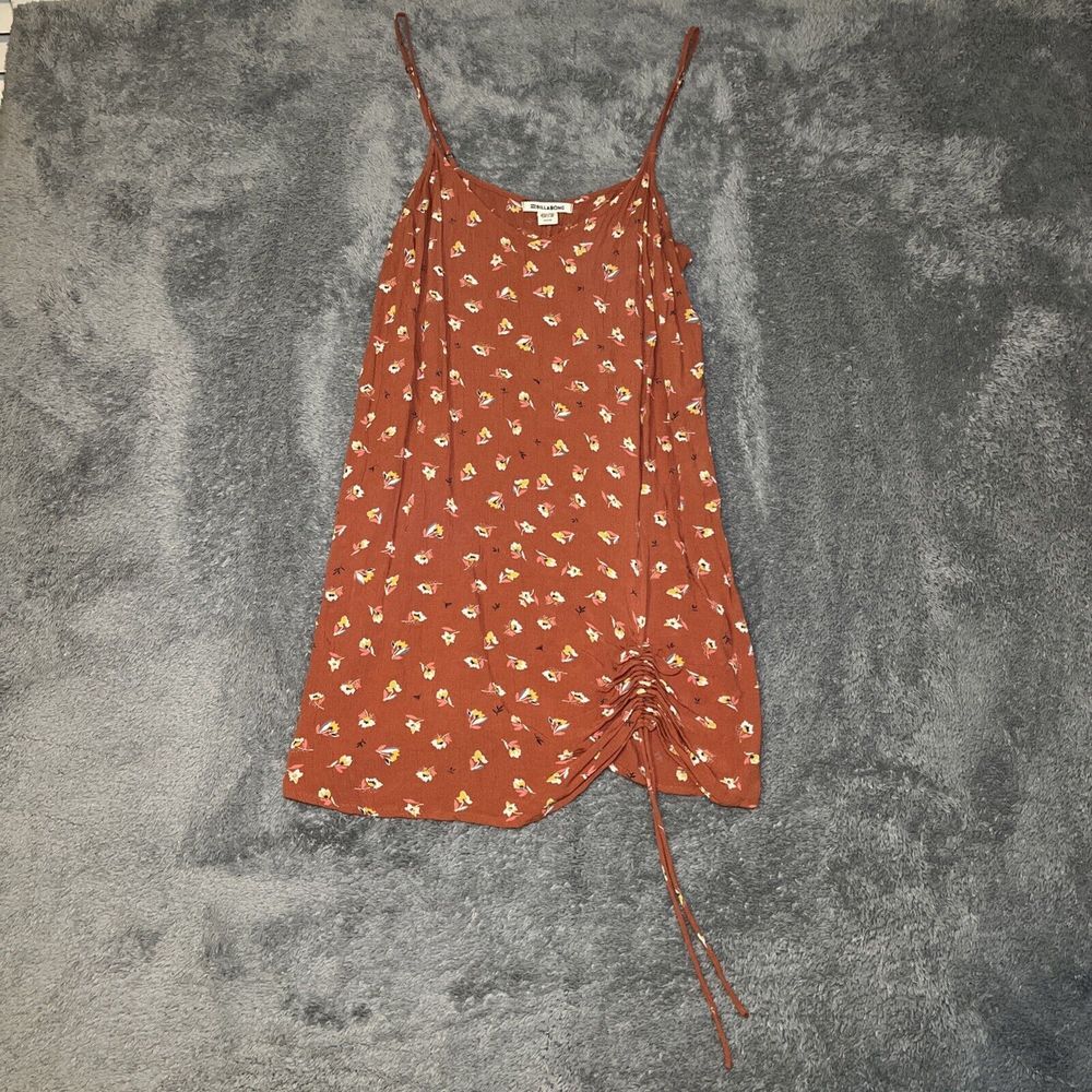 Billabong Women's Casual Orange Dress Short Flower  Size Small Beach Park